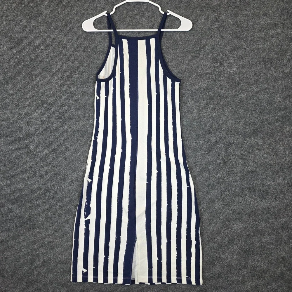 Nike Womens Navy/White Stripe Femme Americana Dress Small Blue White Striped